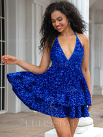 Ball Gown V-nekc Sequins 2023 Short/Mini Sleeveless Homecoming Dresses LSWHC135673