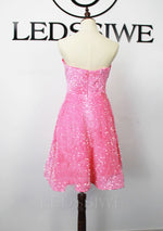 Sweetheart A-line Sequins Sleeveless Short/Mini Pink Homecoming Dresses LSWHC135642
