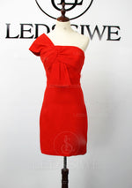 Satin Sheath/Column One Shoulder Sleeveless Short Red Homecominng Dresses LSWHC135643